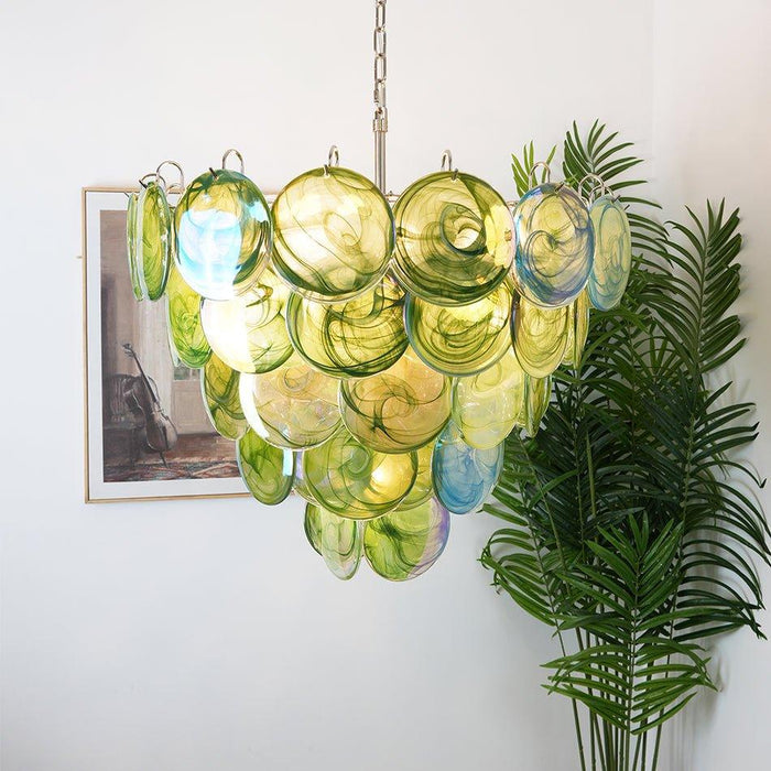 Green Murano Disc Chandelier - DWHOME