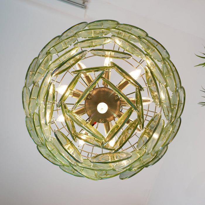 Green Murano Disc Chandelier - DWHOME