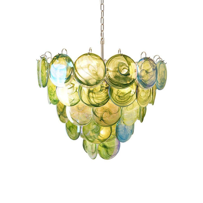 Green Murano Disc Chandelier - DWHOME