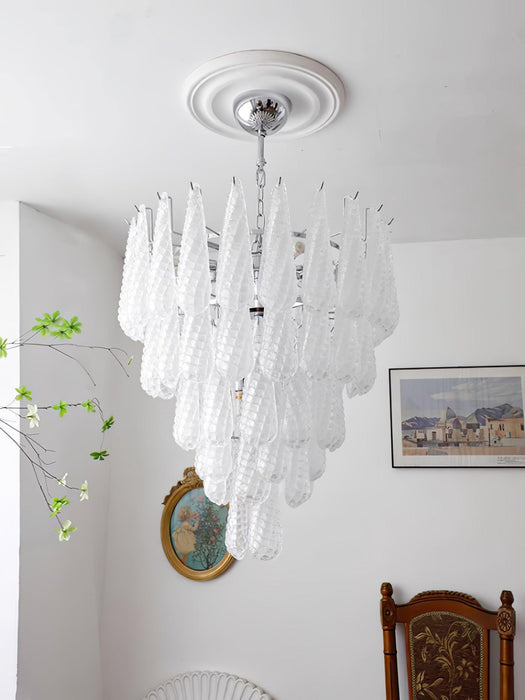 Grid Glass Waterfall Chandelier.