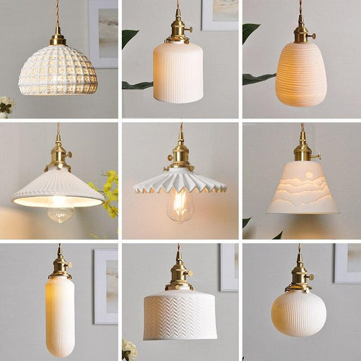 Nordic Style Ceramic Hanging Pendant Light.