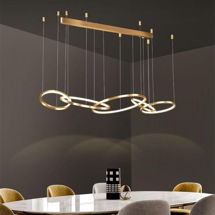 Modern Design Golden Rings Chandelier.