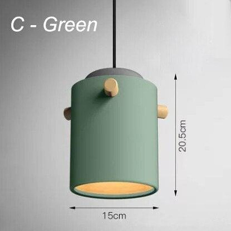 Wooden Bucket Pendant Lights-DWHOME
