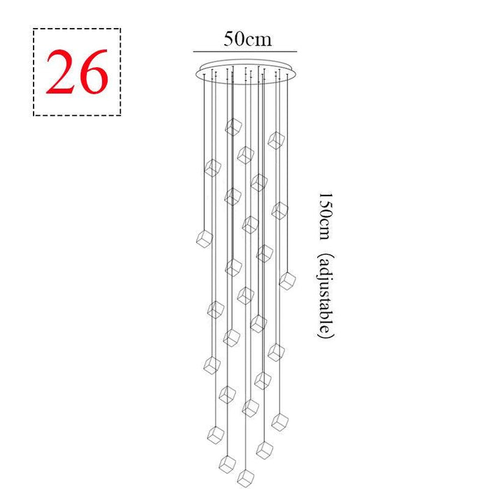 Modern Style Crystalline Cubes Chandelier.