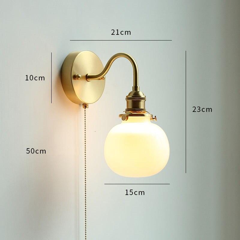 Nordic Style Glass Copper LED Wall Light-DWHOME