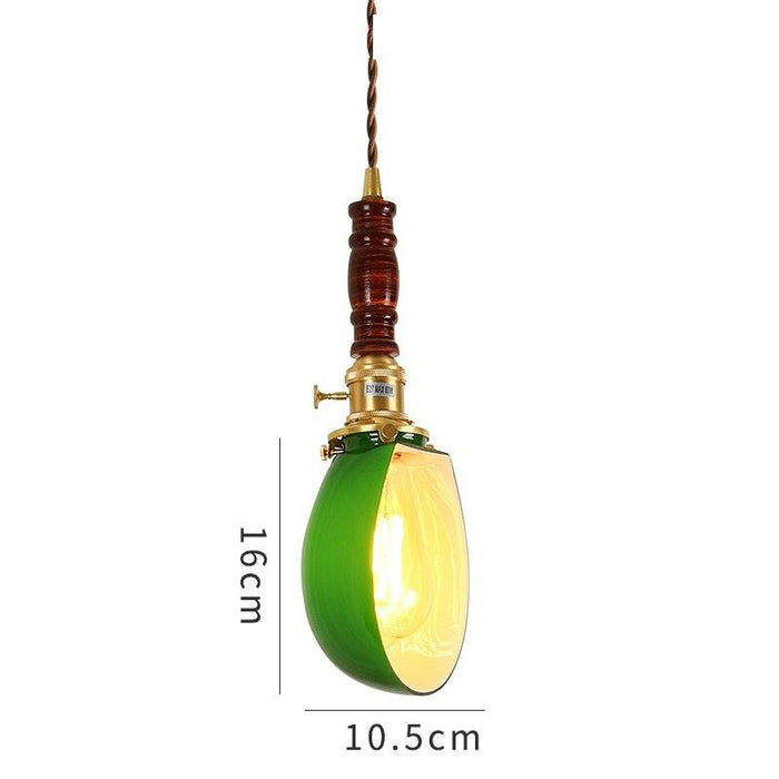 Vintage Style Green Glass Pendant Light.