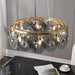 Modern Style Copper Shields Chandelier.