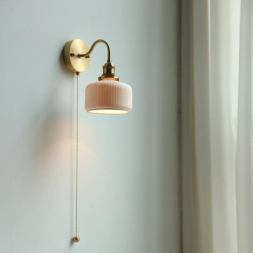 Modern Style Ceramic Pull Chain Wall Light.