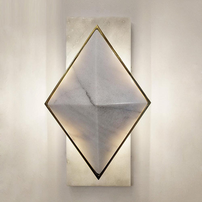 Art Deco Natural Marble Wall Sconce-DWHOME