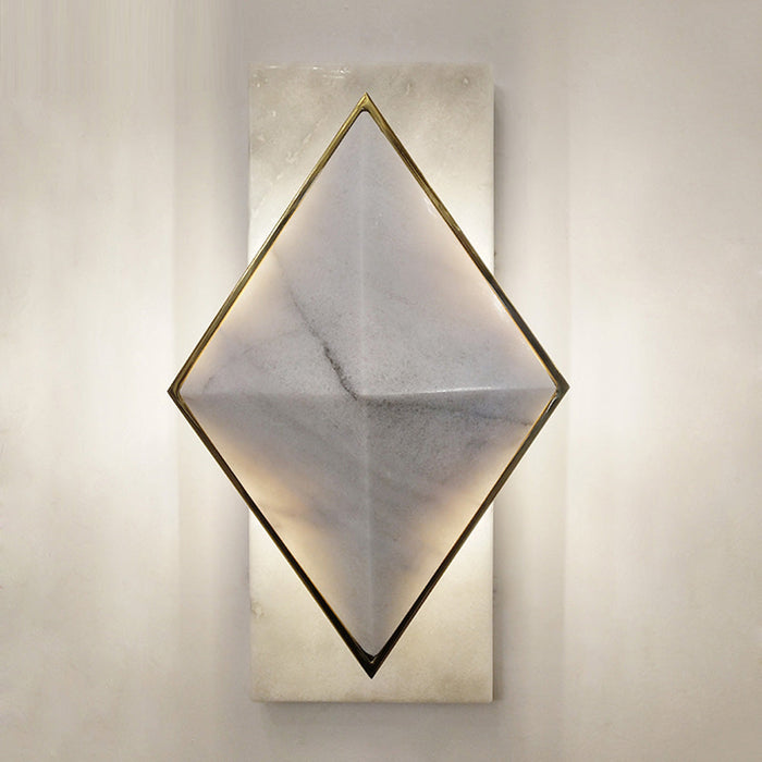 Art Deco Natural Marble Wall Sconce.