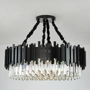 Gio Crystal Chandelier, Black-DWHOME