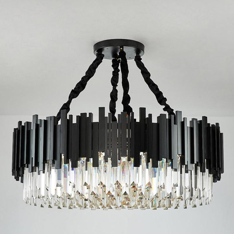 Gio Crystal Chandelier, Black-DWHOME