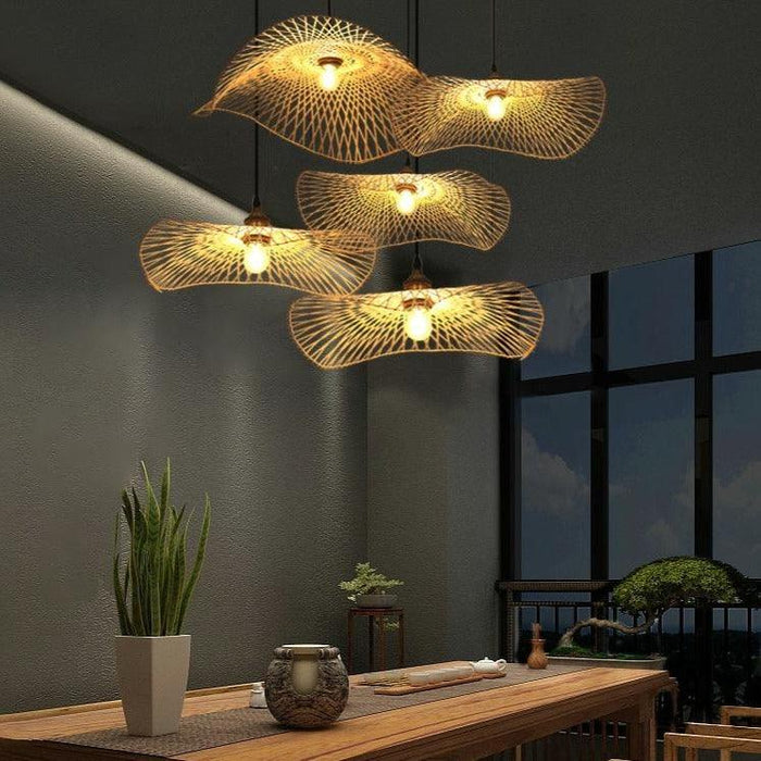 Wavy Strawhat Pendant Lights.