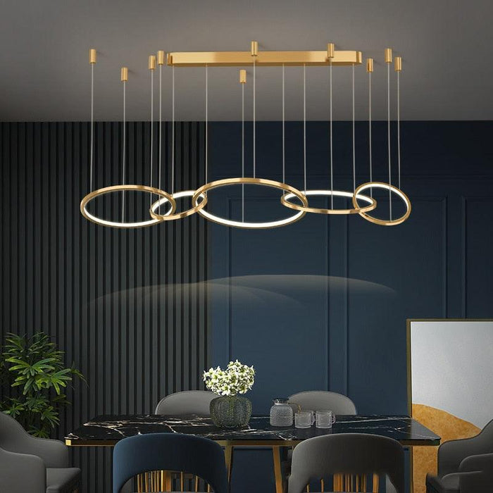 Modern Design Golden Rings Chandelier.