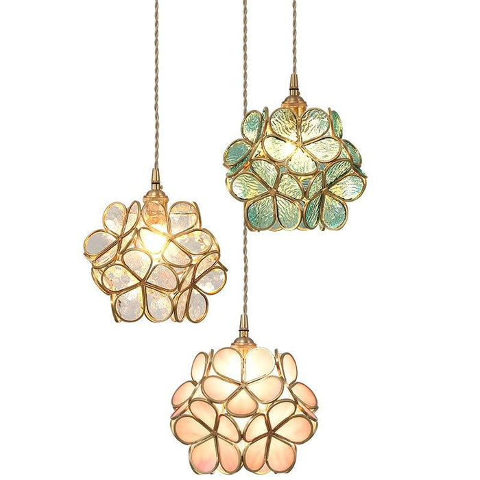 Vintage Glass Stone Flower Ceiling Light N READY - DWHOME