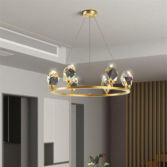 Postmodern Crystal Suspension Chandelier.