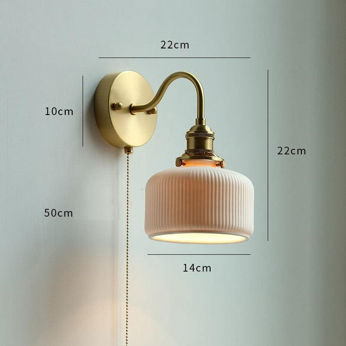 Modern Style Ceramic Pull Chain Wall Light - DWHOME