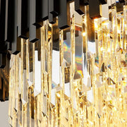 Gio Crystal Chandelier, Black-DWHOME