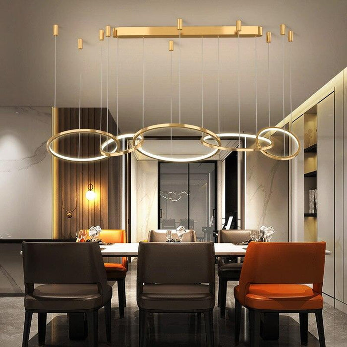 Modern Design Golden Rings Chandelier.