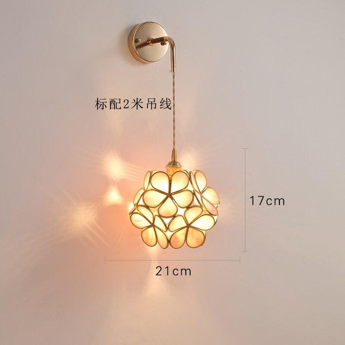 Vintage Glass Stone Flower Ceiling Light N READY - DWHOME