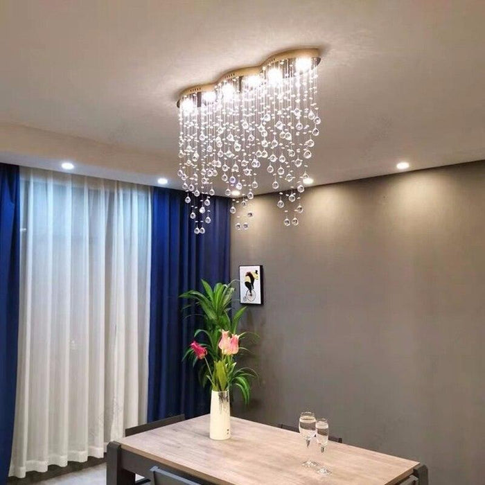 Modern Style Crystal Droplets Chandelier.