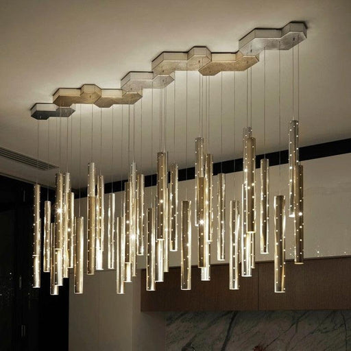 Modern Style Bars of Light Chandelier.