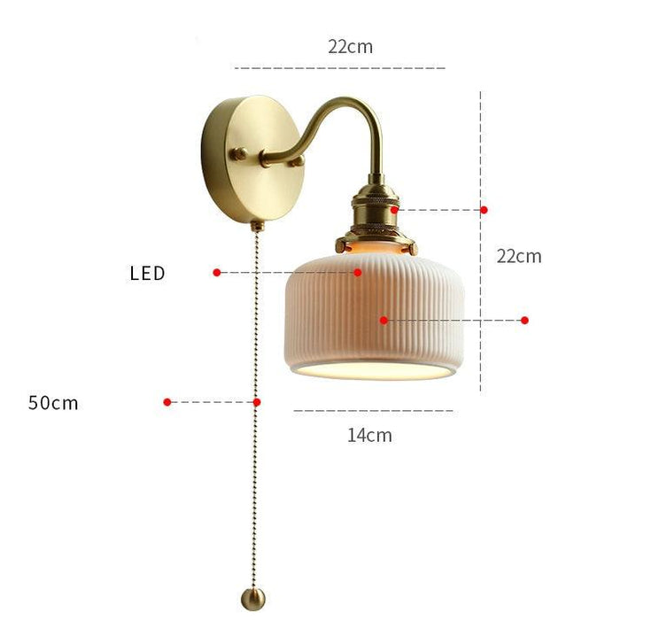 Modern Style Ceramic Pull Chain Wall Light - DWHOME