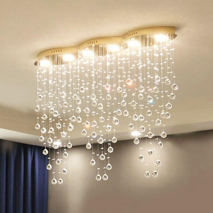 Modern Style Crystal Droplets Chandelier.