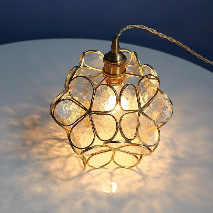 Vintage Glass Stone Flower Ceiling Light N READY - DWHOME