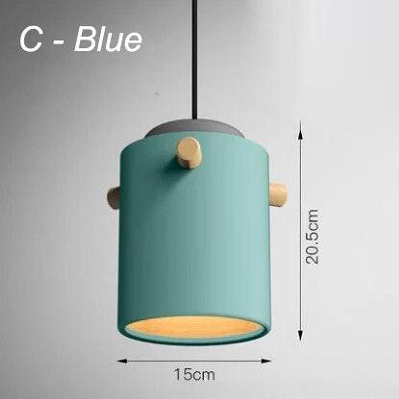 Wooden Bucket Pendant Lights-DWHOME