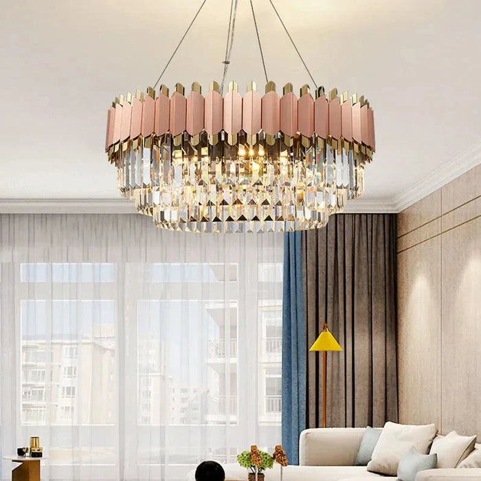 Gio Rose Gold Modern Chandelier.