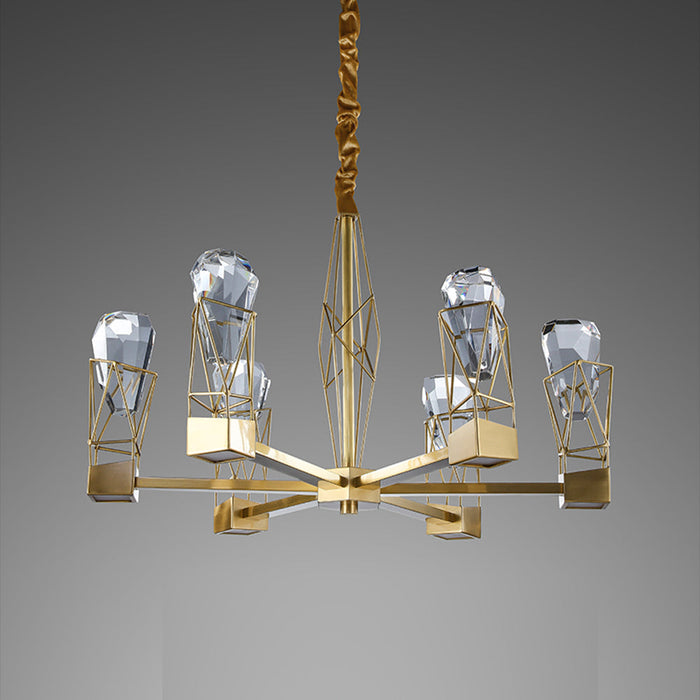 8-Light Modern Crystal Chandelier.