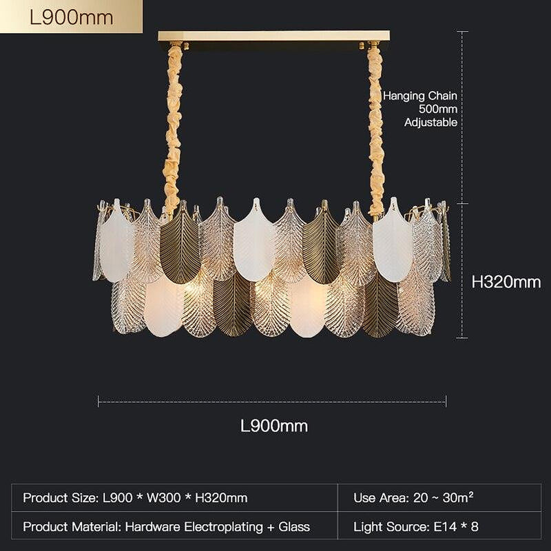 Postmodern Luxury Golden Feathers Chandelier-DWHOME