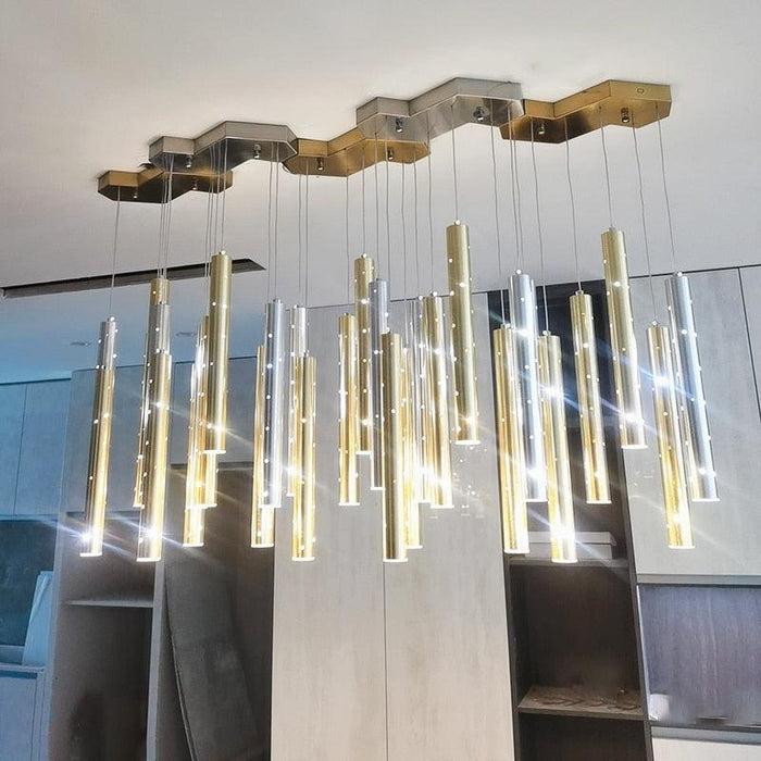 Modern Style Bars of Light Chandelier.