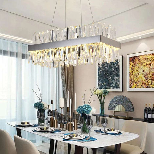 Calvi Crystal Rectangular Chandelier.