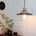 Japanese Style Glass Straw Hat Pendant Light.