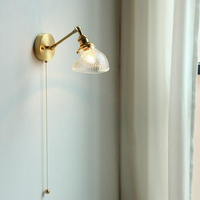 Nordic Style Glass Copper LED Wall Light.