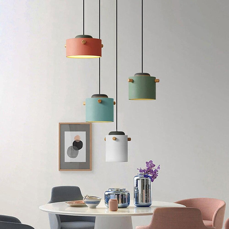 Wooden Bucket Pendant Lights-DWHOME