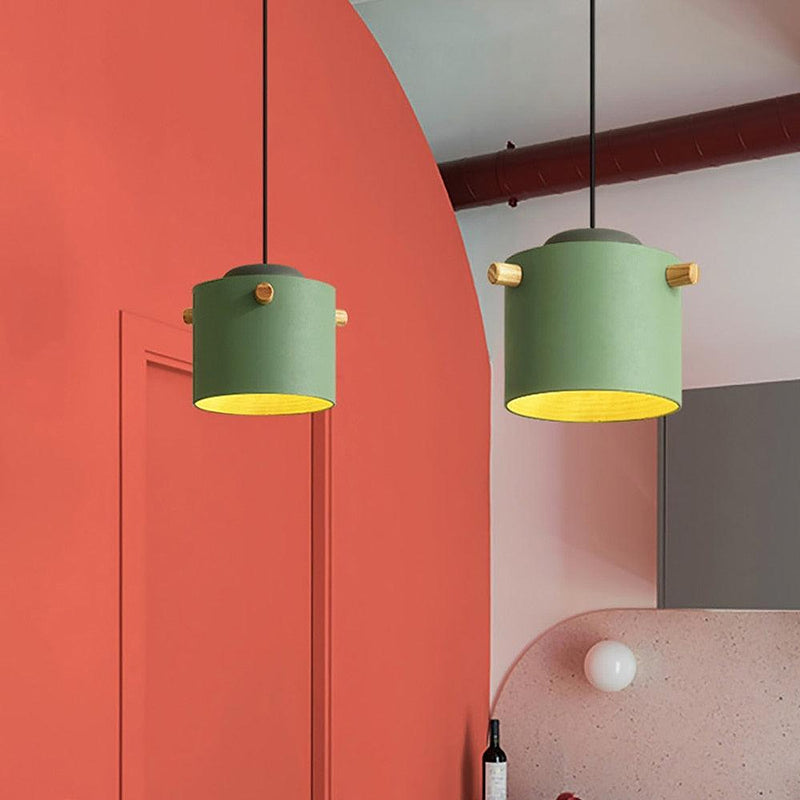 Wooden Bucket Pendant Lights-DWHOME