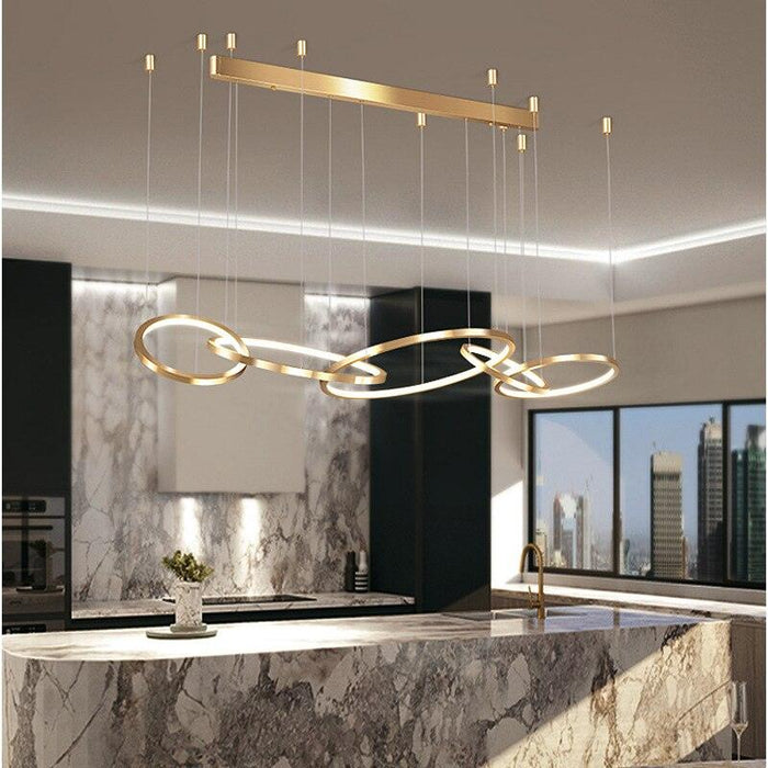 Modern Design Golden Rings Chandelier.