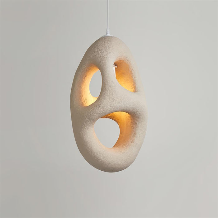 Hand-Built White Pendant Lamp.