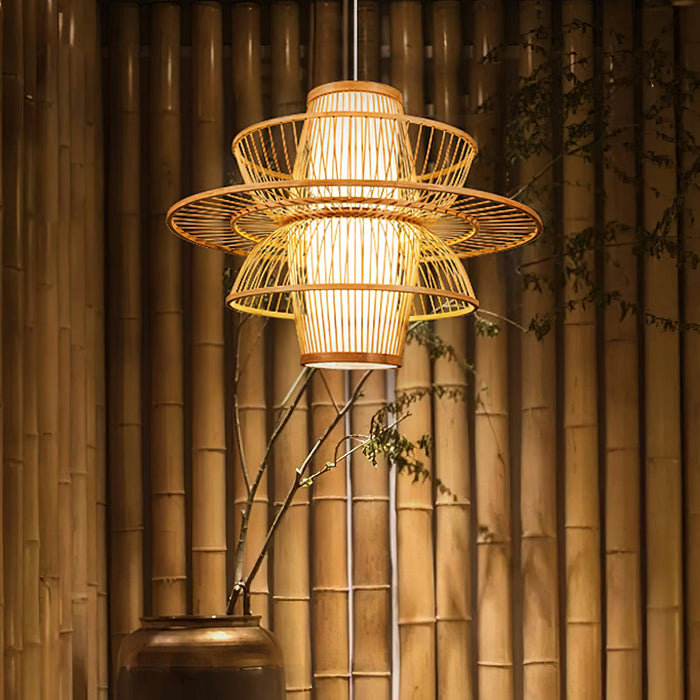 Handmade Sigyn Bamboo Pendant Lamp.