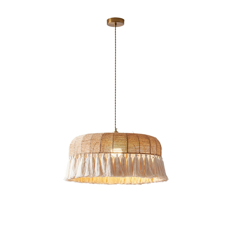 Handwoven Jute Pendant Light-DWHOME