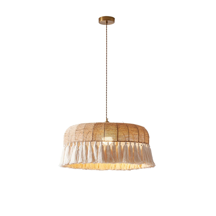 Handwoven Jute Pendant Light-DWHOME