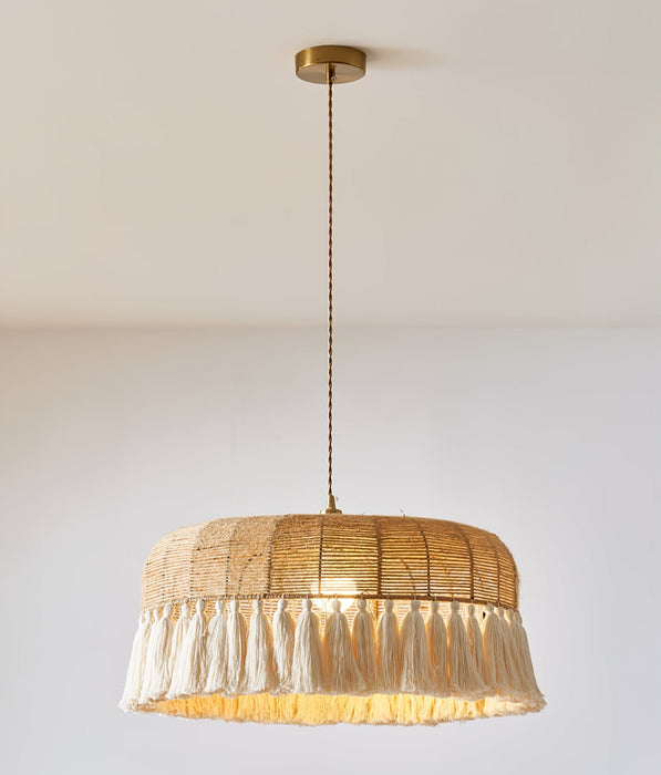 Handwoven Jute Pendant Light-DWHOME