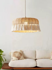 Handwoven Jute Pendant Light-DWHOME