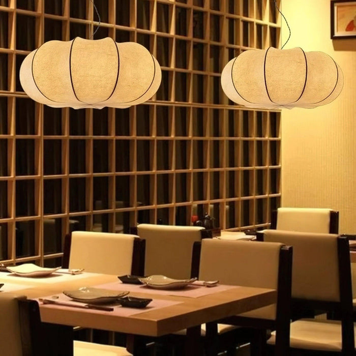 Oblate Silk Pendant Lamp-DWHOME