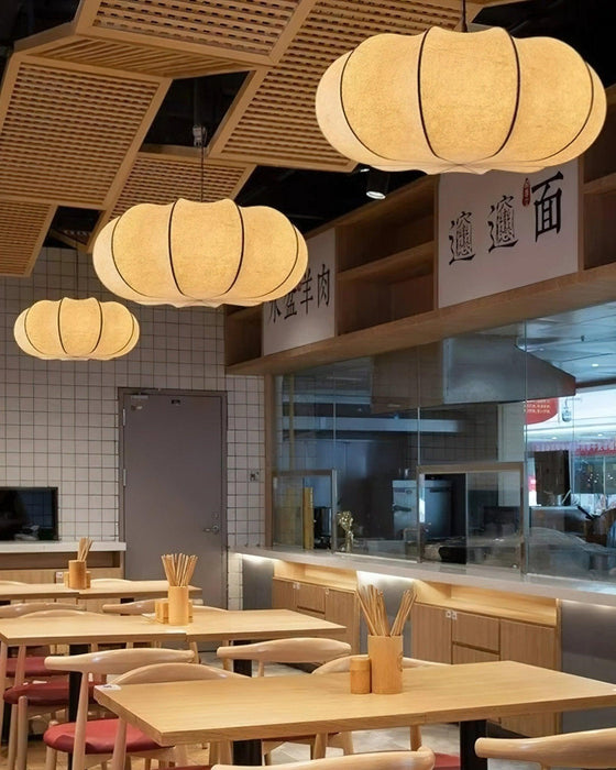 Oblate Silk Pendant Lamp-DWHOME