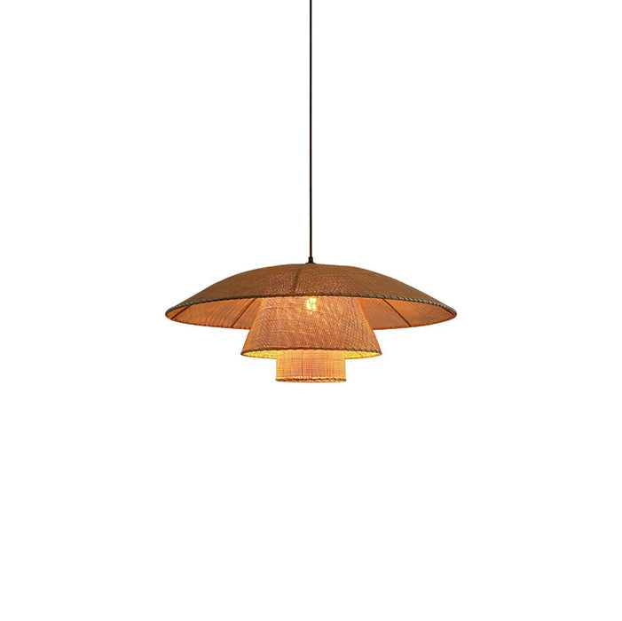 Hat Weave Rattan Pendant Lamp.