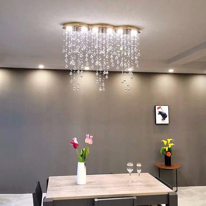 Modern Style Crystal Droplets Chandelier.